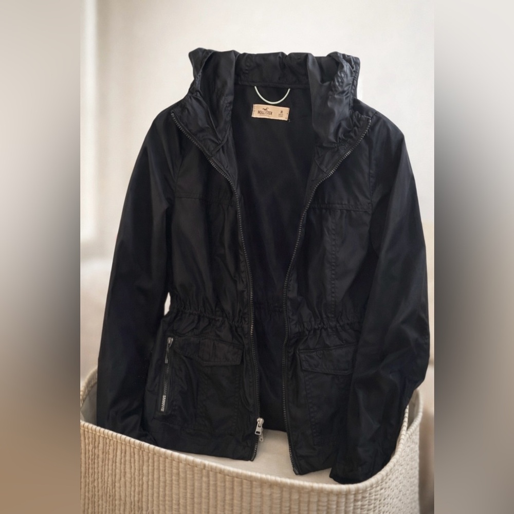 Hollister Black Rain Jacket/ Windbreaker